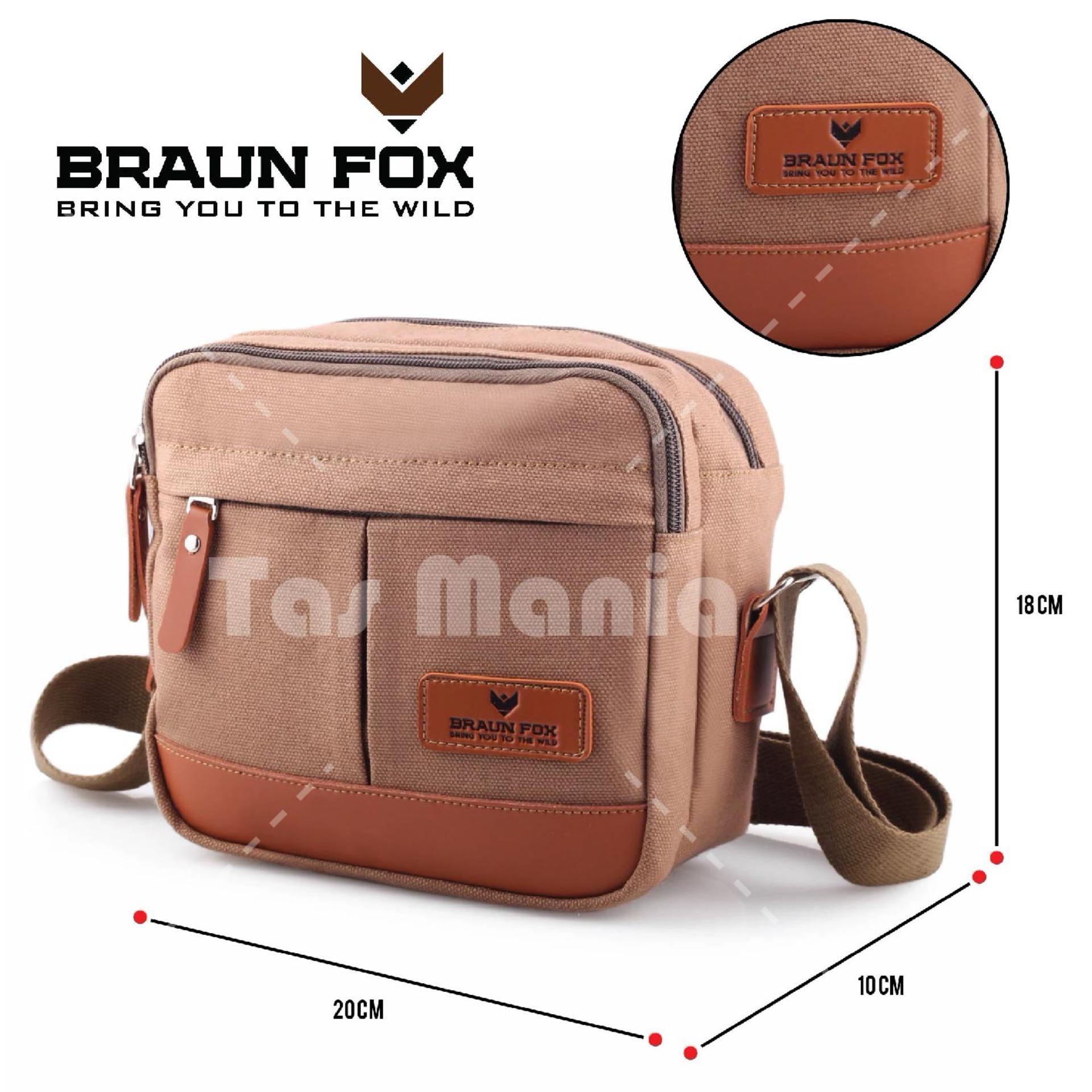 Tas Selempang Braun Fox Transporter Casual Vintage Men Classic Canvas Messenger Bags - Tas Sandang Pria Tas Messenger Tas Slempang Crossbody Man Tas Fashion Pria