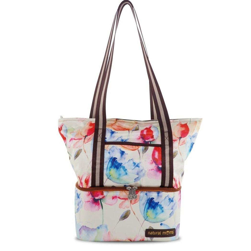Natural Moms Cooler Bag/ Tas Pendingin Asi Ibu Menyusui - Tote Korean Bloom