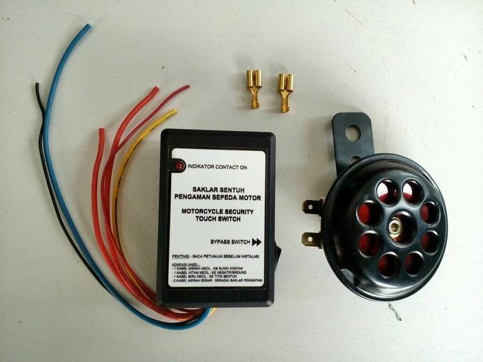 Saklar sensor sentuh plus alarm pengaman motor otomatis