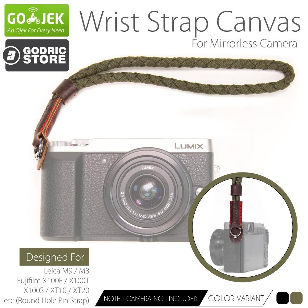 Godric Kanvas Wrist Strap Kepang Kamera Mirrorless Round Hole Leica M9 M8 / Fujifilm X100F X100T X100S XT10 XT20 etc - Hijau