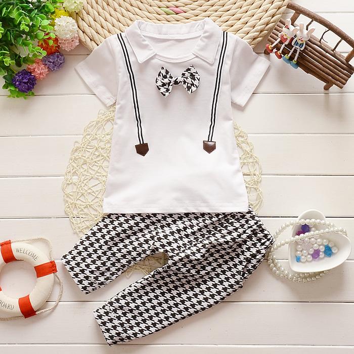 BC1505 Rolan White Set Baju setelan anak lelaki import
