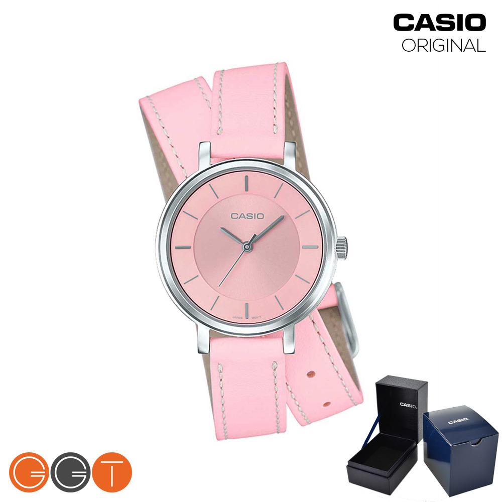 Casio Analog Jam Tangan Wanita Tali Kulit Loop LTP-E143DBL Promo