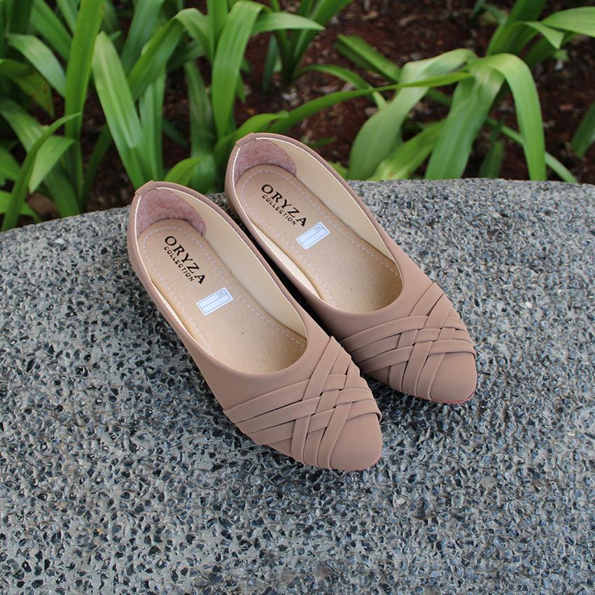 Oryza Sepatu Flat Shoes AT-31 Mocca