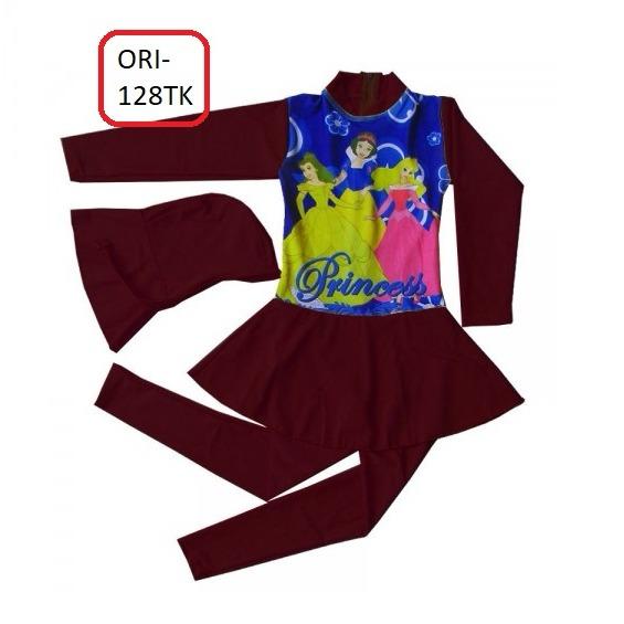 Baju Renang Anak Muslim Karakter Princess Size TK Warna Kuning - 128TK