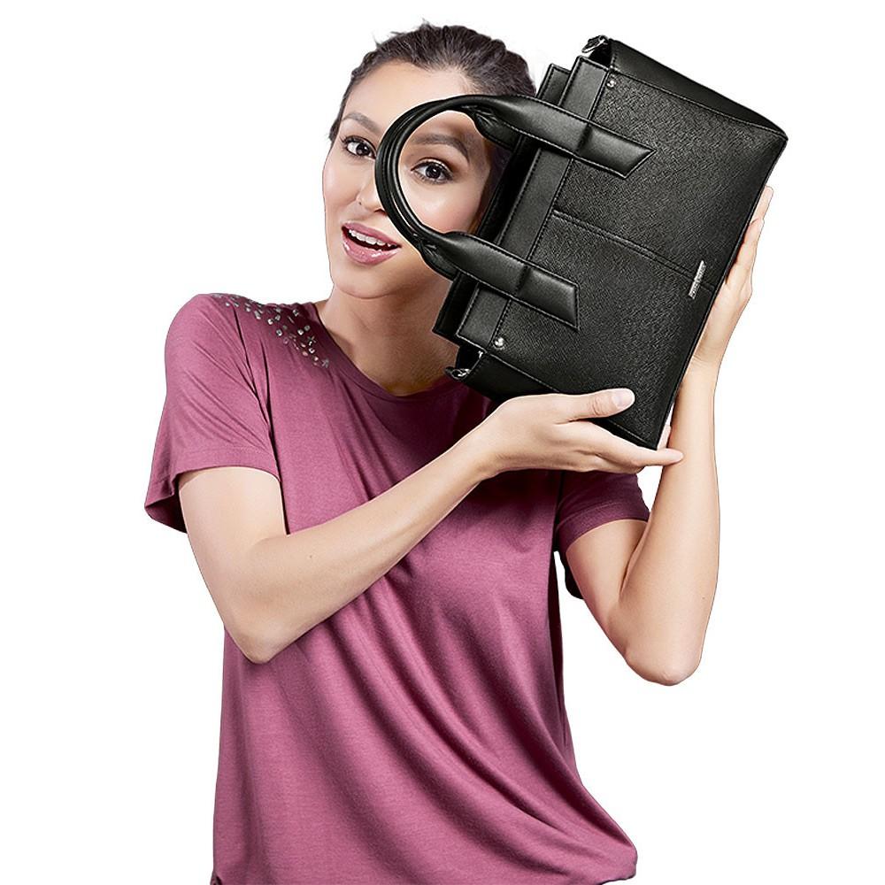Tas Selempang Wanita Sophie Martin Hitam Kulit Kerja Raffin T4348B5