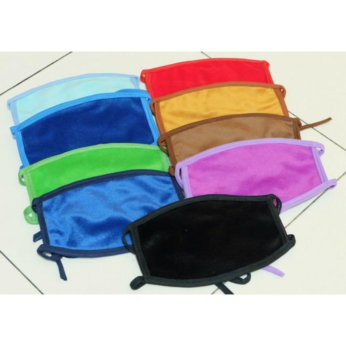 Masker Kain Bulu Polos Head Ear Loop Tali Panjang Hijab