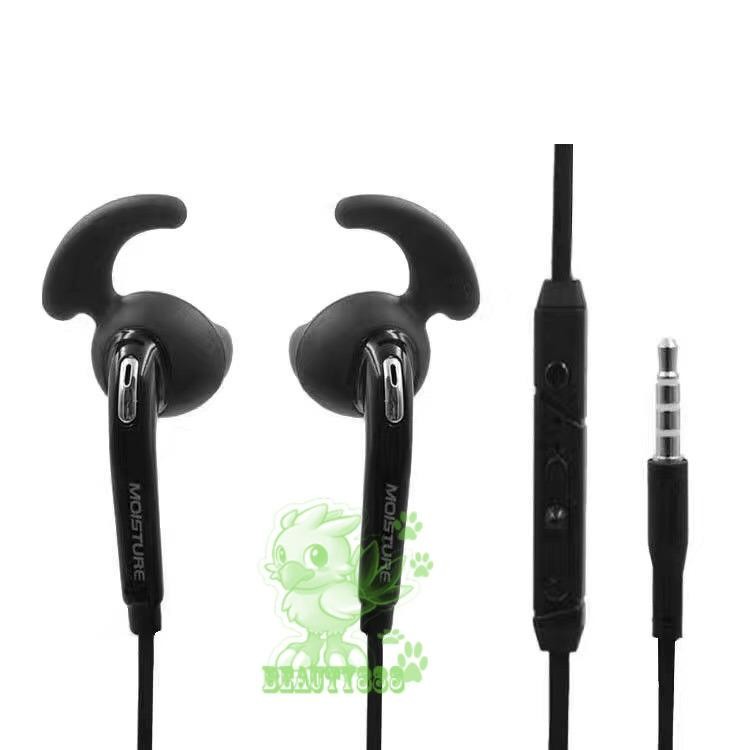 Moisture Handset Stereo untuk Oppo Xiaomi Samsung Handsfree Oppo Earphone Xiaomi Extra Boost Sound Headset Universal 3.5mm Jack - Hitam