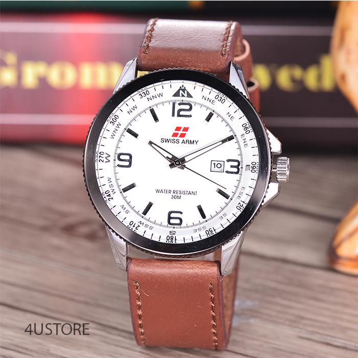 4USTORE - Swiss Army Jam Tangan Pria - Leather Strap - SA 95695 - 2 .