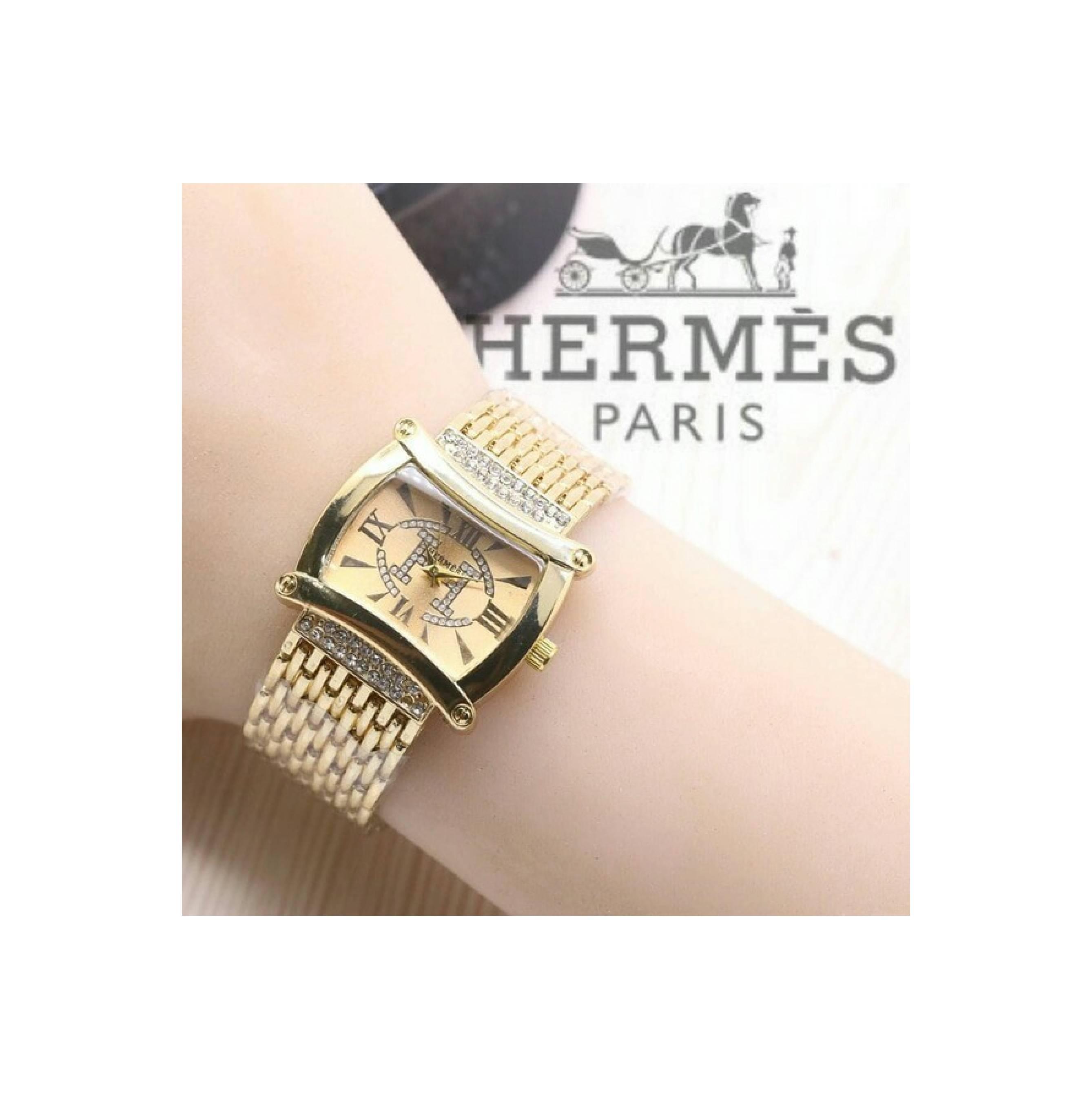 hermes jam tangan wanita gold silver emas mewah pesta gelang bangles