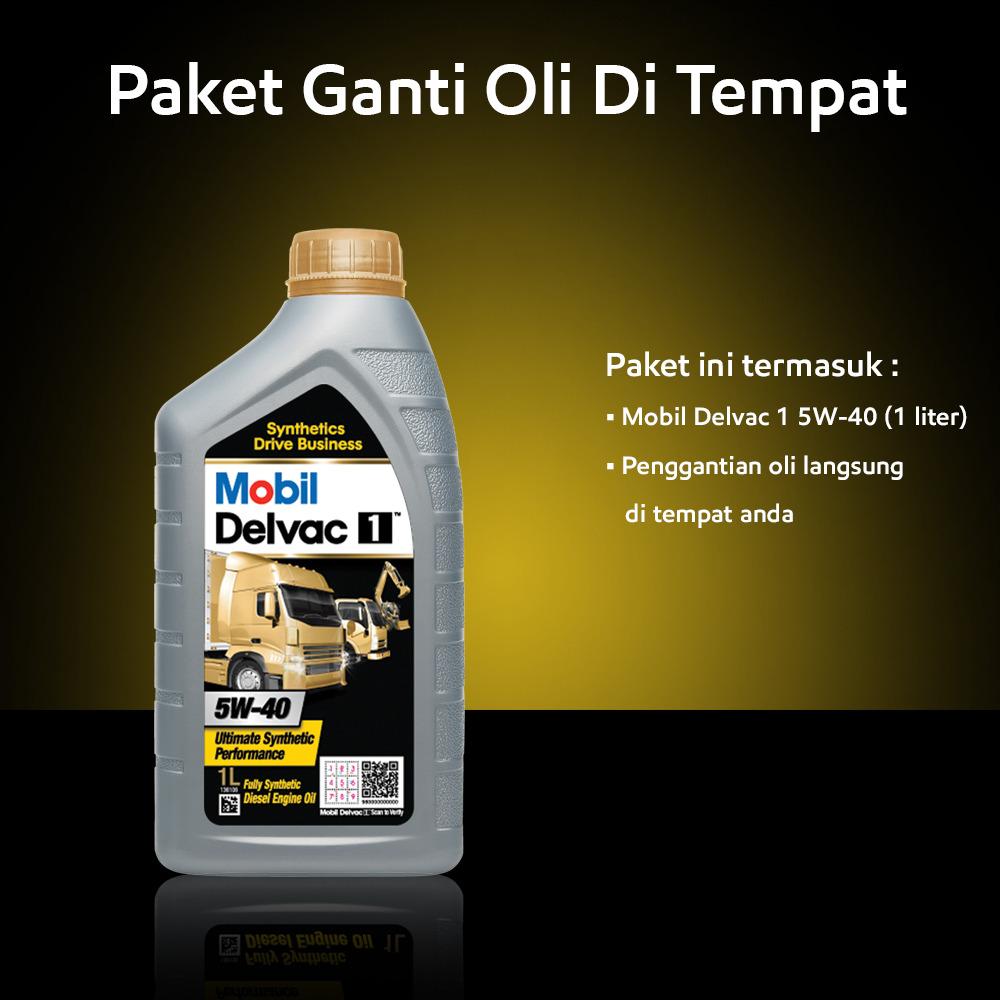 Mobil Delvac 1™ 5W-40 (1 liter) Paket Ganti Oli Di Tempat