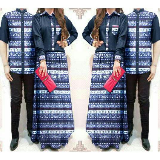 CP motif / Couple muslim / baju couple / baju pasangan / gamis /maxi / kemeja