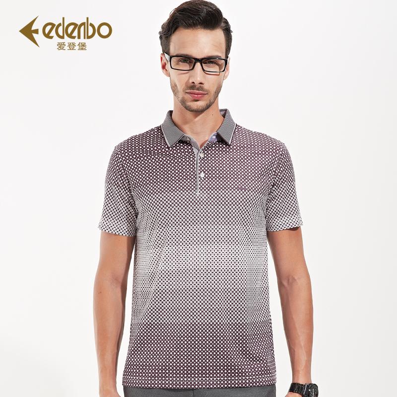 Edenbo Bisnis Kasual Musim Panas Lengan Pendek Kaos Kemeja Polo (CF031 Safir Biru (01))