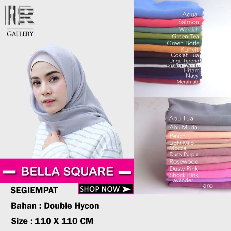 Jilbab Abu Abu Muda Segi Empat - reihanhijab