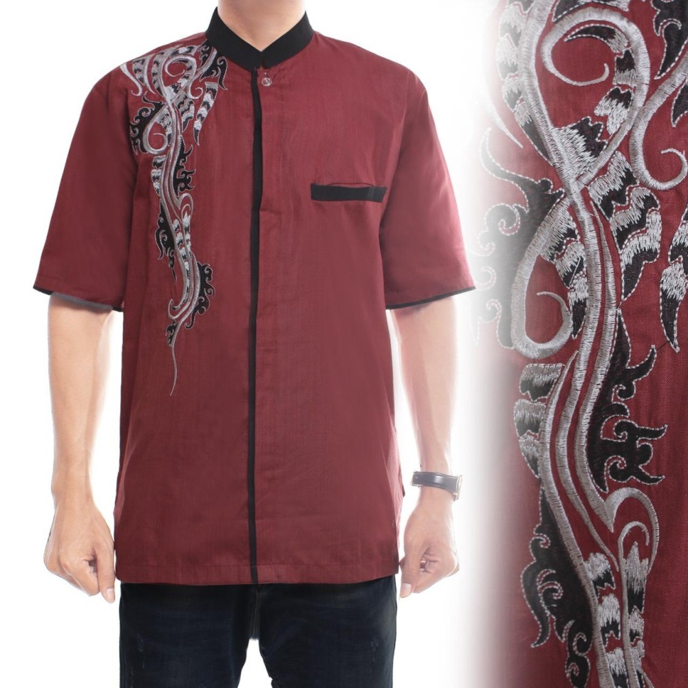 Glow fashion Baju koko atasan kemeja batik pria jumbo shirt Raka