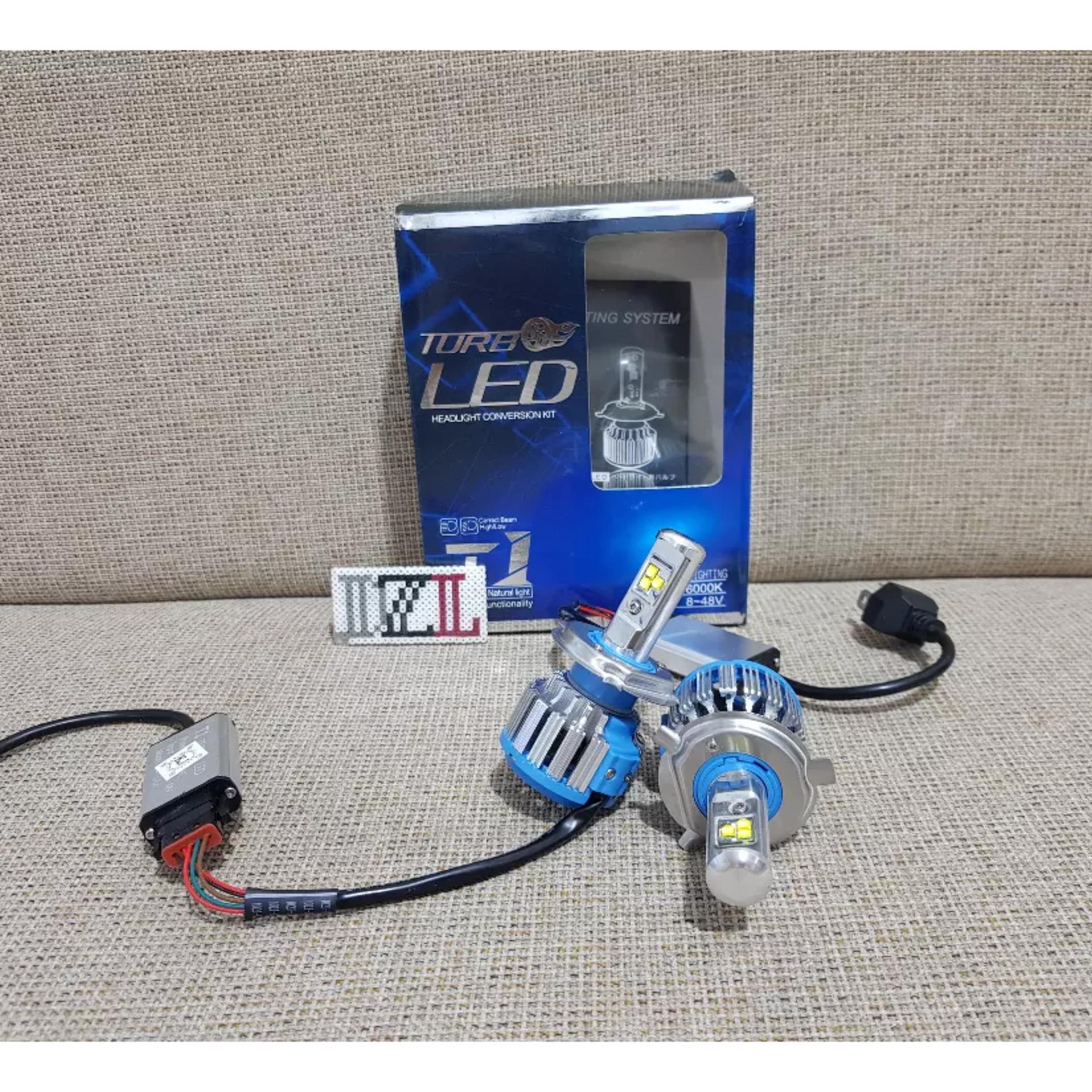 HEADLAMP LAMPU UTAMA MOBIL TURBO LED KOREA LG Chip T1 H4 SEPASANG