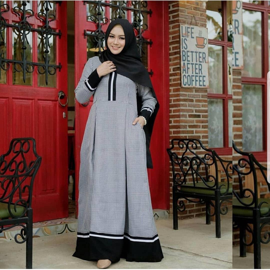 OEM Baju Original Squery Maxy Katun Gamis Panjang Wanita Muslim Pakaian Cewek Gaun Muslimah Hijab Casual Simple