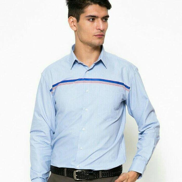 kemeja formal lengan panjang pria stanley adams model slimfit