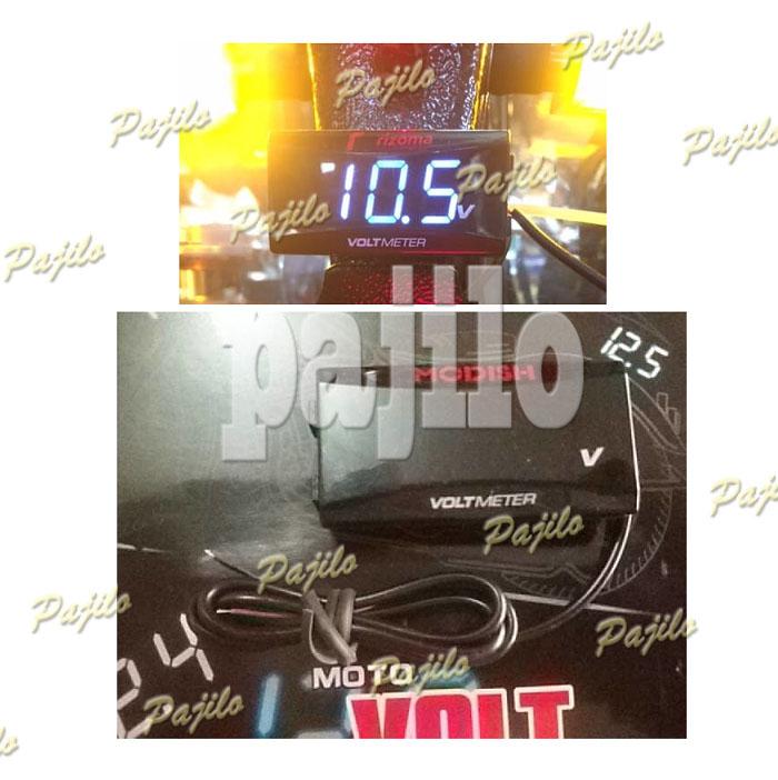 Led Biru Aksesoris Motor Voltmeter Digital Model Rizoma Volt Meter Pengukur Tegangan Aki Accu Baterai Motor Aksesoris Beat Scoopy Vario NMAX Mio M3 AEROX Fino Revo Supra CB 150 R MX KING X RIDE VIxion Supra X Soul GT Verza Asesoris Acessoris Motor
