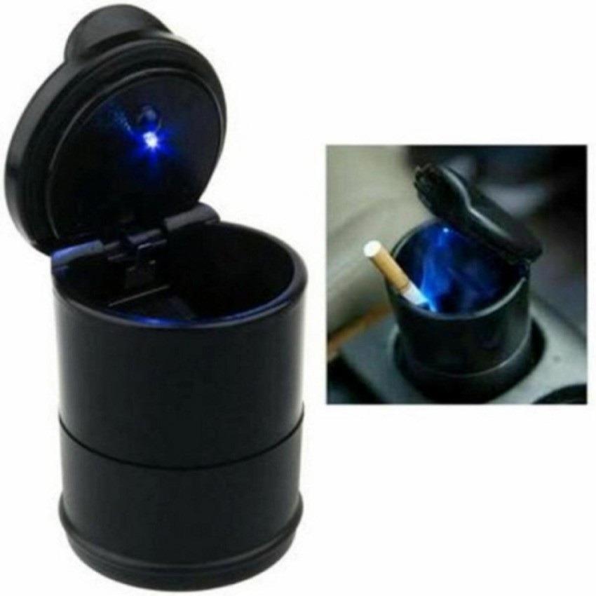 ASBAK TEMPAT ROKOK MOBIL LED HITAM MINI