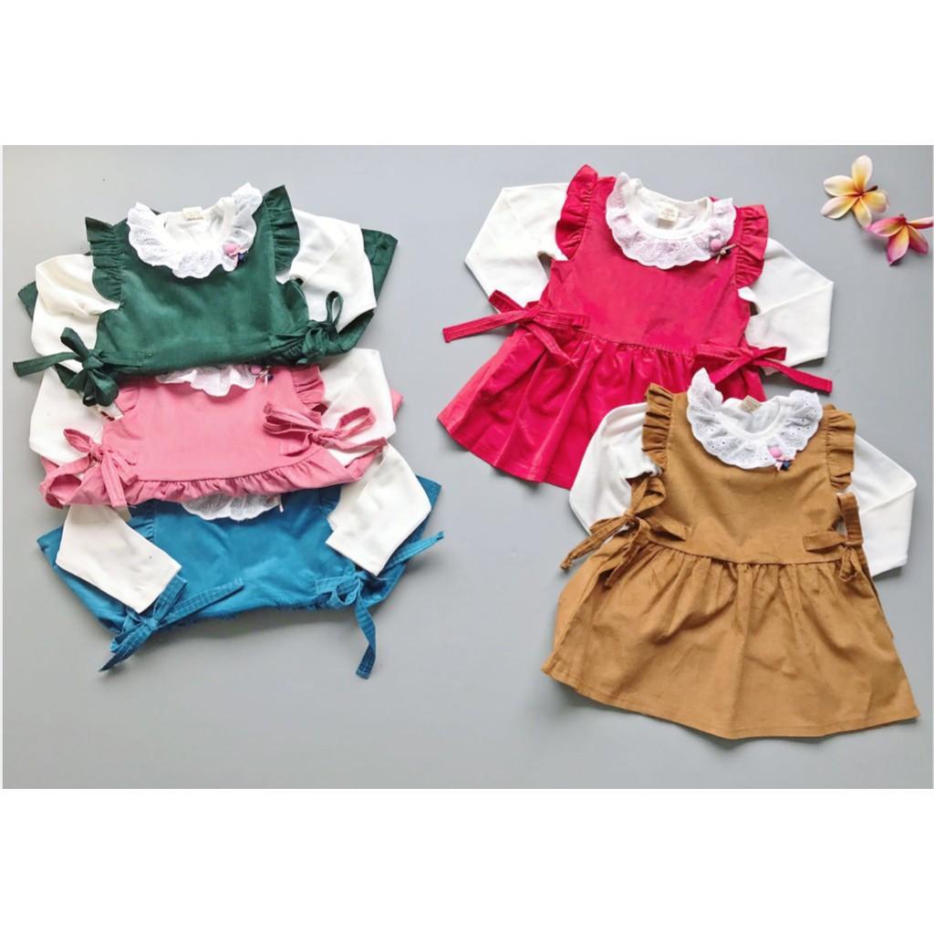 Babyfit VALENTINE Dress Overall Baju Setelan Imut Bayi Anak Import Katun Halus Beludru Velvet Lembut