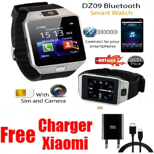 DZ09 Bluetooth Smart Watch with SIM Card Slot Make Phone Calls 2.0MP Camera Support Message Notification TF Card Pedometer Sleep Monitor Compatible with Android and iOS System Free Charger Xiaomi