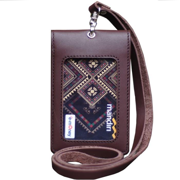 Murah Id Card Holder Double Flip Magnet Tali Kulit Coklat Januari 2019 - 2 Murah Id Card Holder Double Flip Magnet Tali Kulit Coklat - 2
