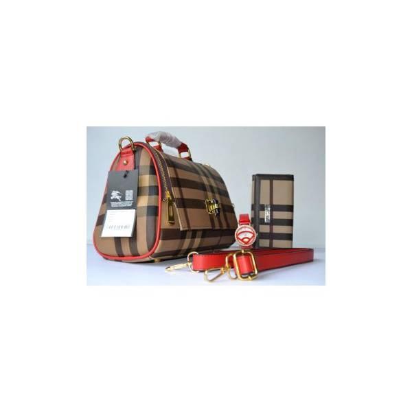 Obral Tas Burberry Yoyo List Merah Selempang