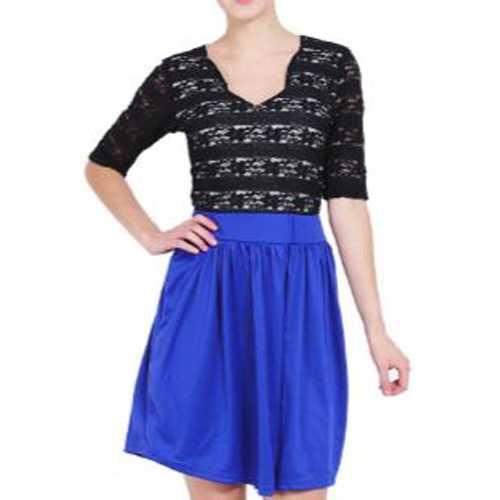pakaian wanita baju cewek mini dress brokat rok biru neon clo208 Keren Terbaru Murah