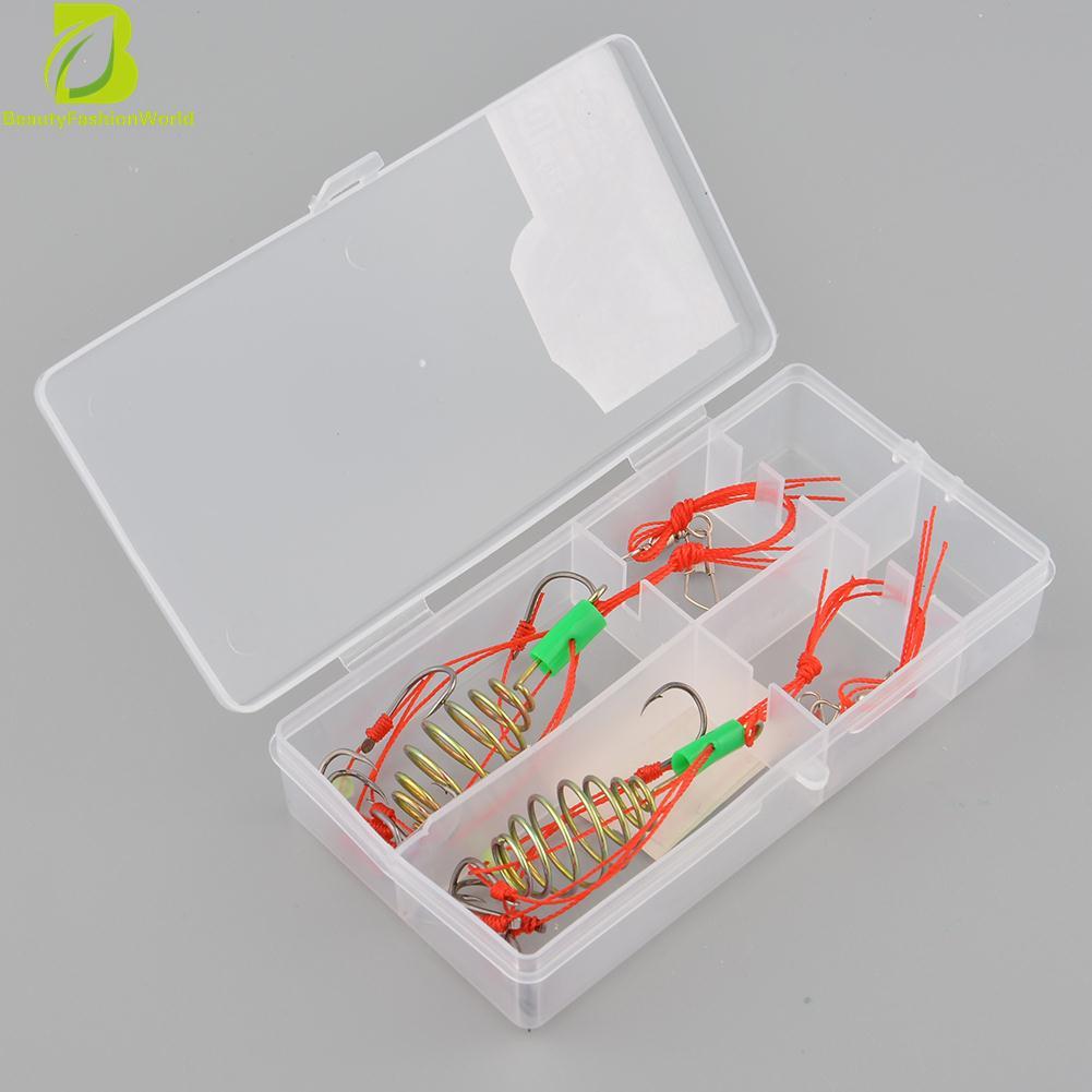 2 Pcs Kail Pancing Ledakan Baja Karbon Tajam Mata dengan Kotak Tackle Tool .