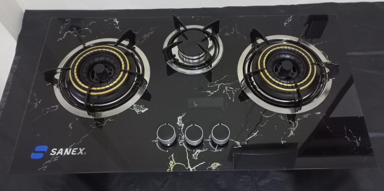 SANEX Kompor Gas 3 Tungku Tanam HITAM