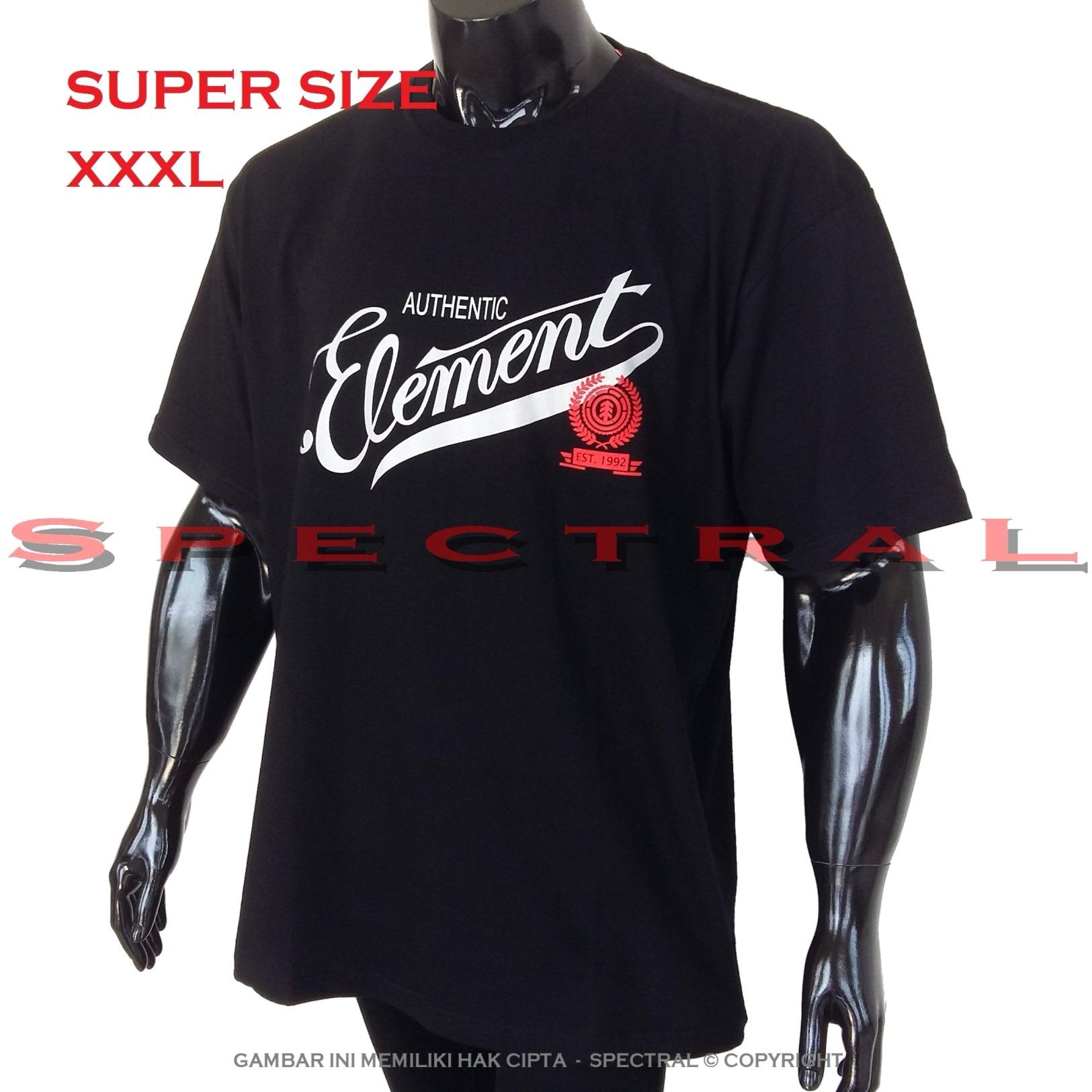 Spectral – 3XL SUPER BIG SIZE XXXL 100% Cotton Combed Kaos Distro Jumbo BIGSIZE T-Shirt Fashion Ukuran Besar Polos Celana Atasan Pria Wanita Katun Bapak Orang Tua Gemuk Gendut Simple Sport Casual Halus Baju Cowo Cewe Pakaian Super Size 3L ELEMENT HITAM