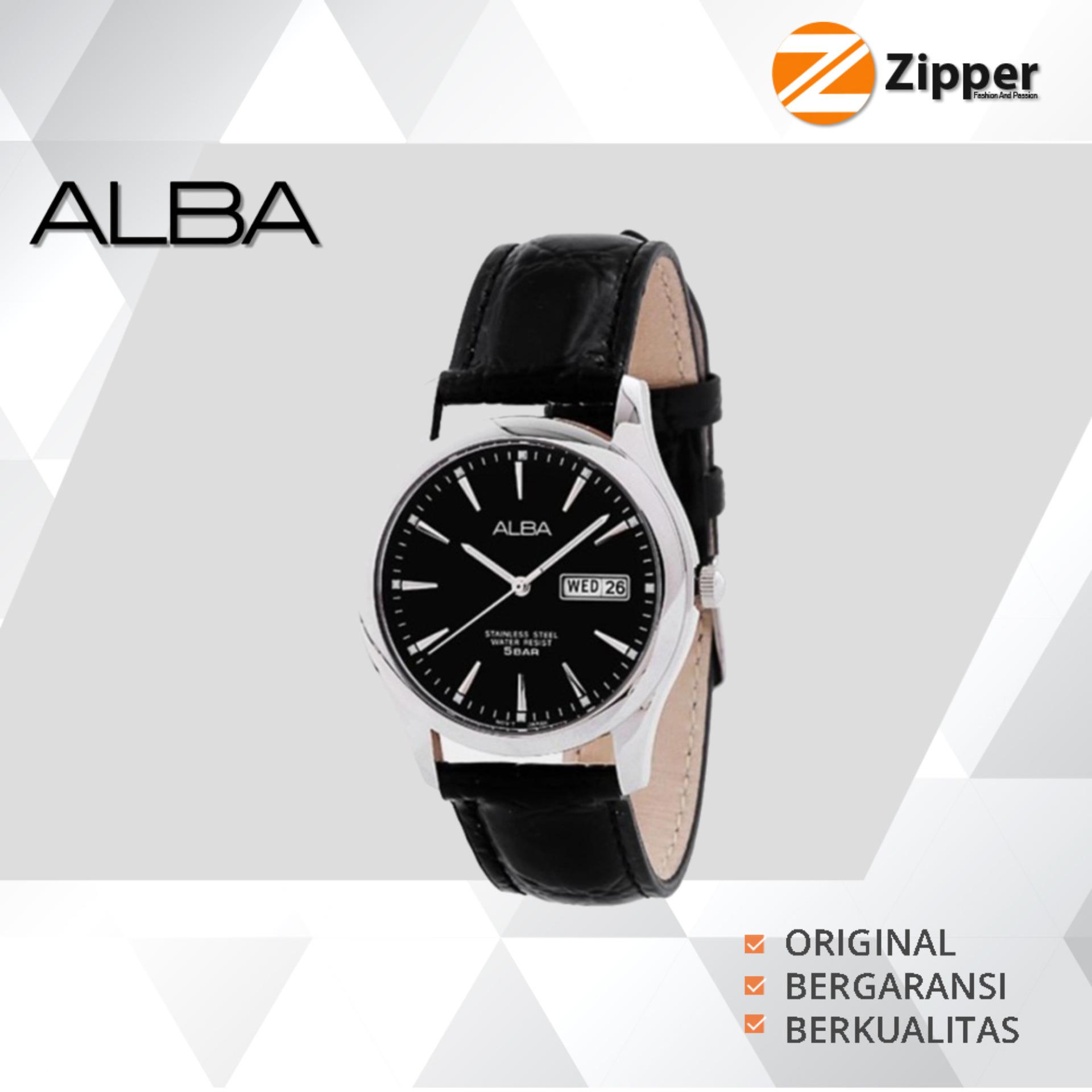 Alba Prestige Analog Jam Tangan Pria Wanita - Tali kulit - AXND65X1