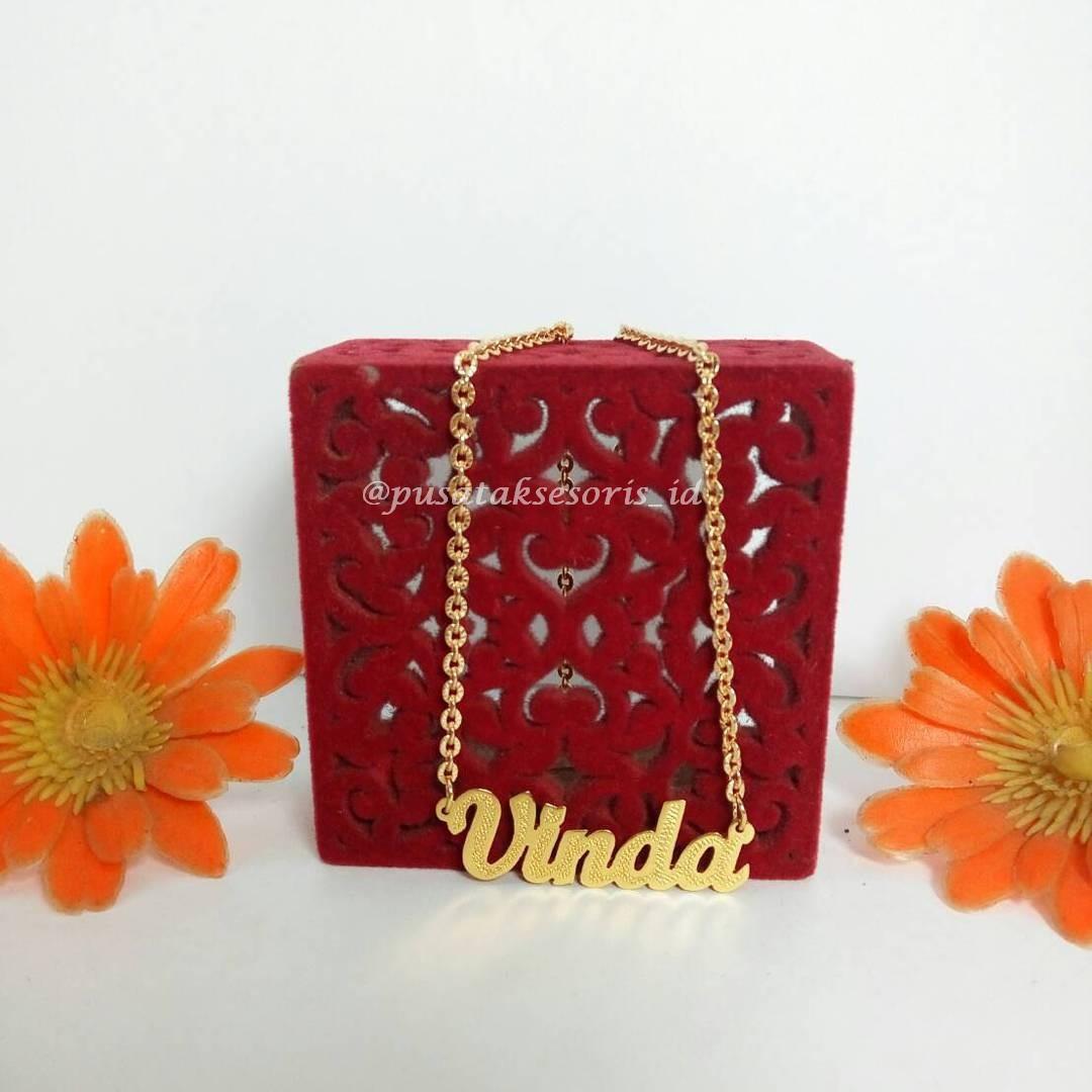 Jual Kalung Nama Gold Lapis emas 24 karat bisa cetak sesuai nama