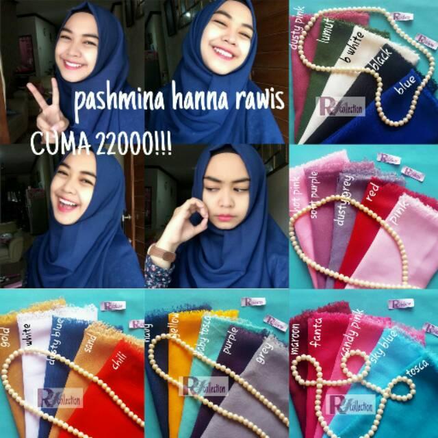 Pashmina Hanna Rawis Polos Pashmina Ima Scraft Instan