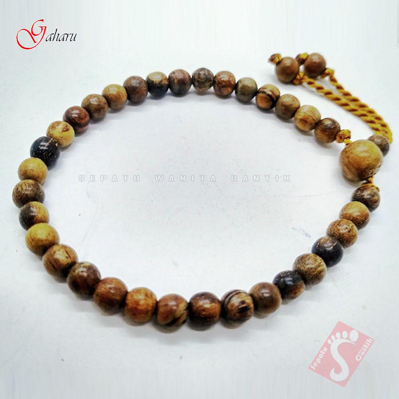 Gelang Tasbih Gaharu Asli - Taasbih Kayu Gaharu 33 Butir – Kayu Langka diameter 3mm Kualitas Premium GKG-3MM