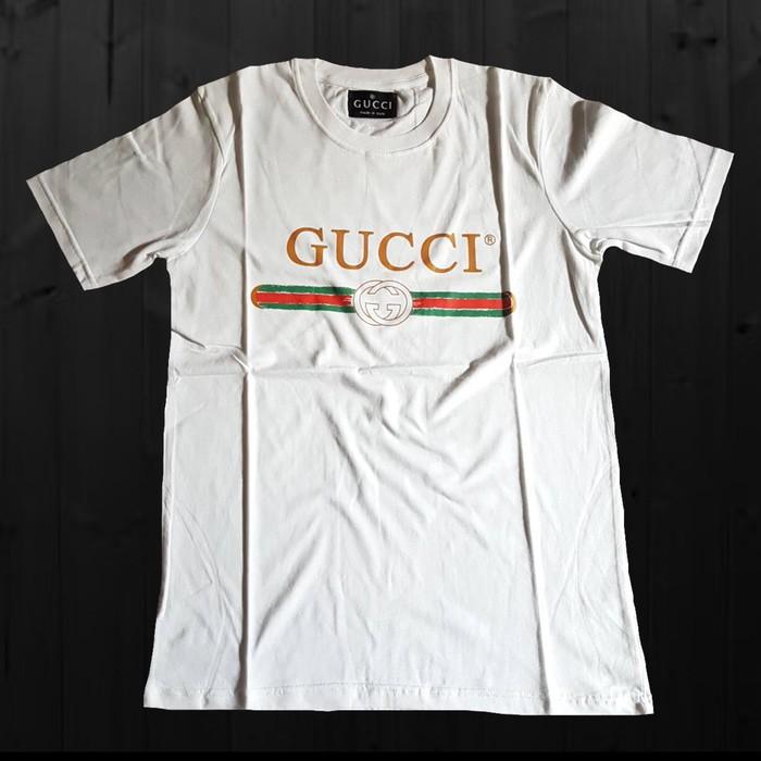 Kaos / Baju / Tshirt / Tee Gucci Logo White / Putih - Sauyzz