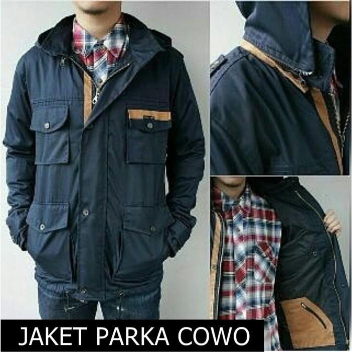 Jaket Parka Cowo Polos Kanvas Tebal Cowok Distro Pria Canvas Premium - Ya87ra