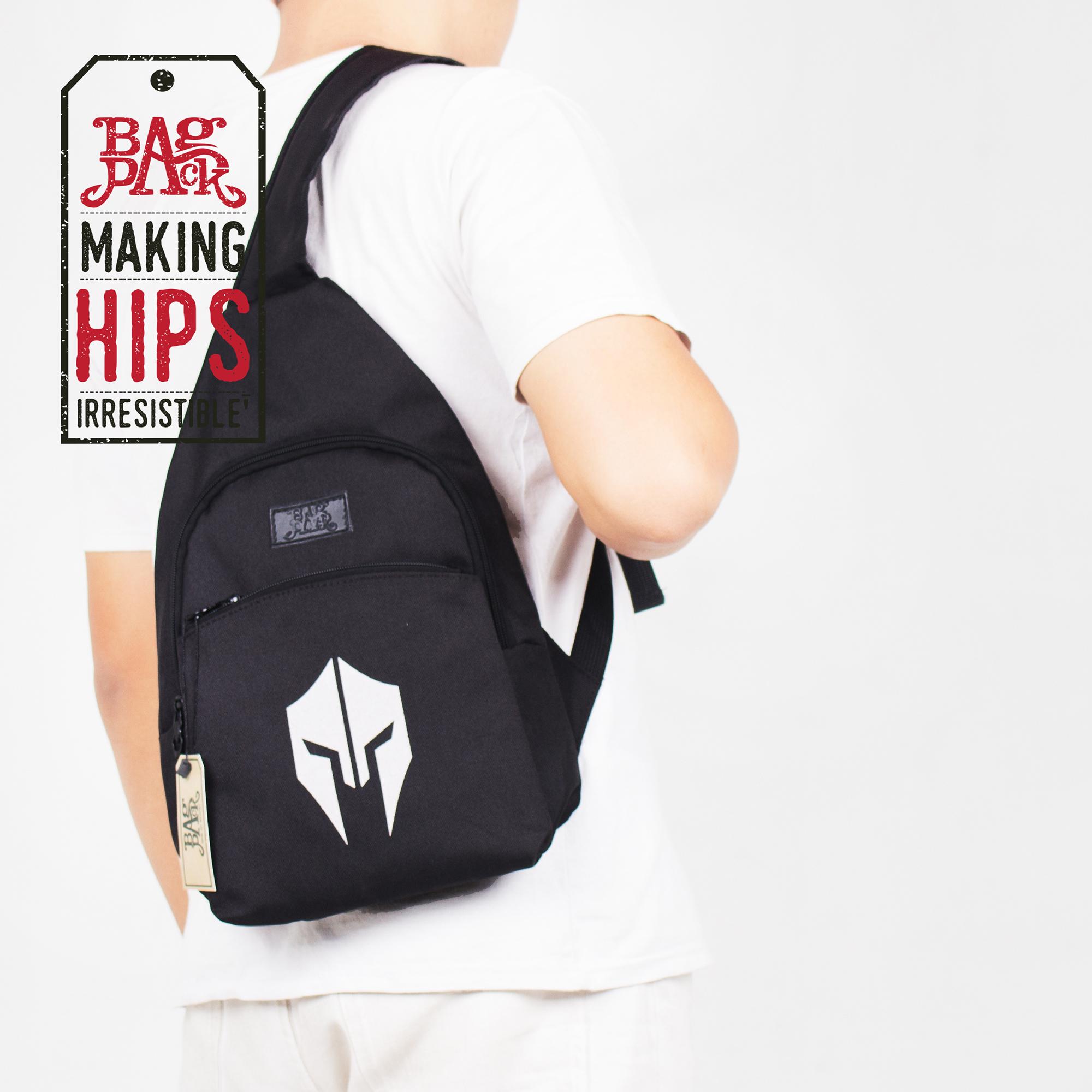TAS SELEMPANG WATERPROOF KEREN TAS CANVAS PRIA TAS UNIK MULTIFUNGSI SELEMPANG KANVAS HITAM - LANGSUNG PABRIK