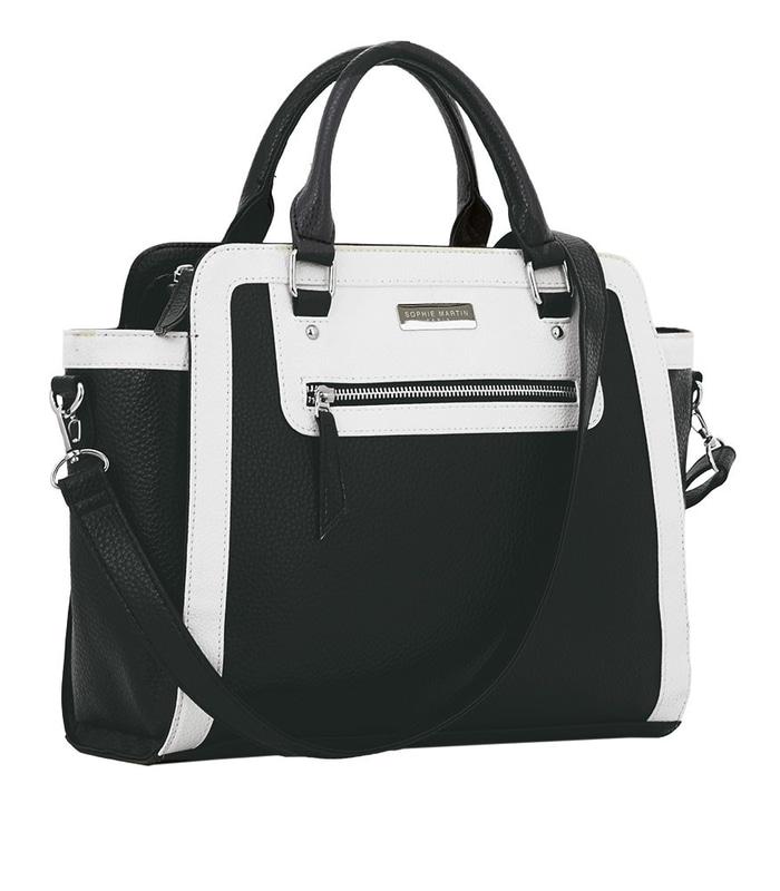 TAS SELEMPANG WANITA SOPHIE MARTIN EMELINE T3849B5 HITAM PUTIH KULIT A