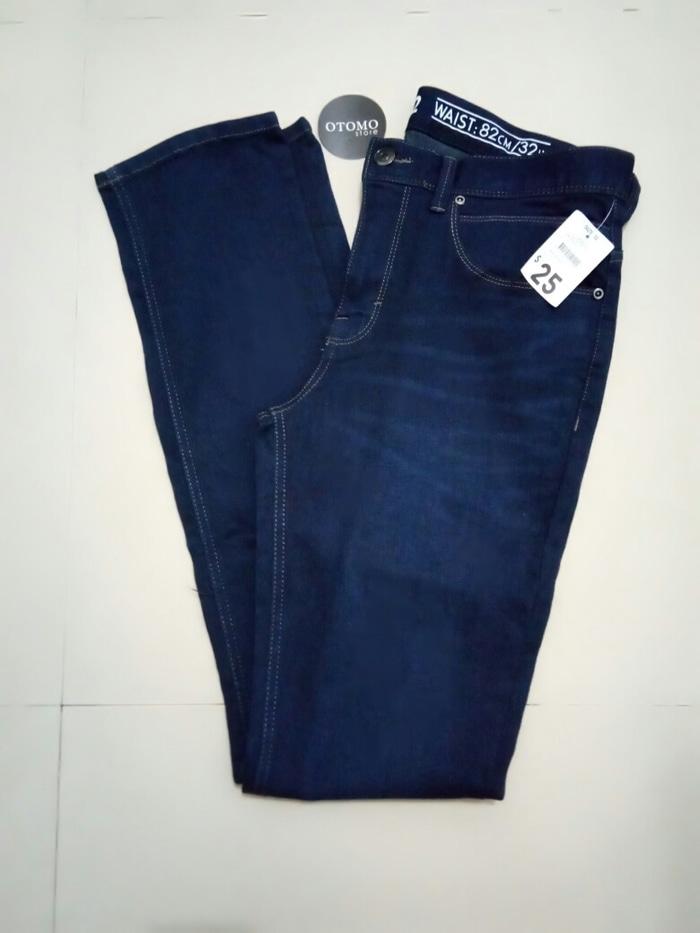 Jeans GU by Uniqlo Slim Stretch Dark Blue Faded Denim Original