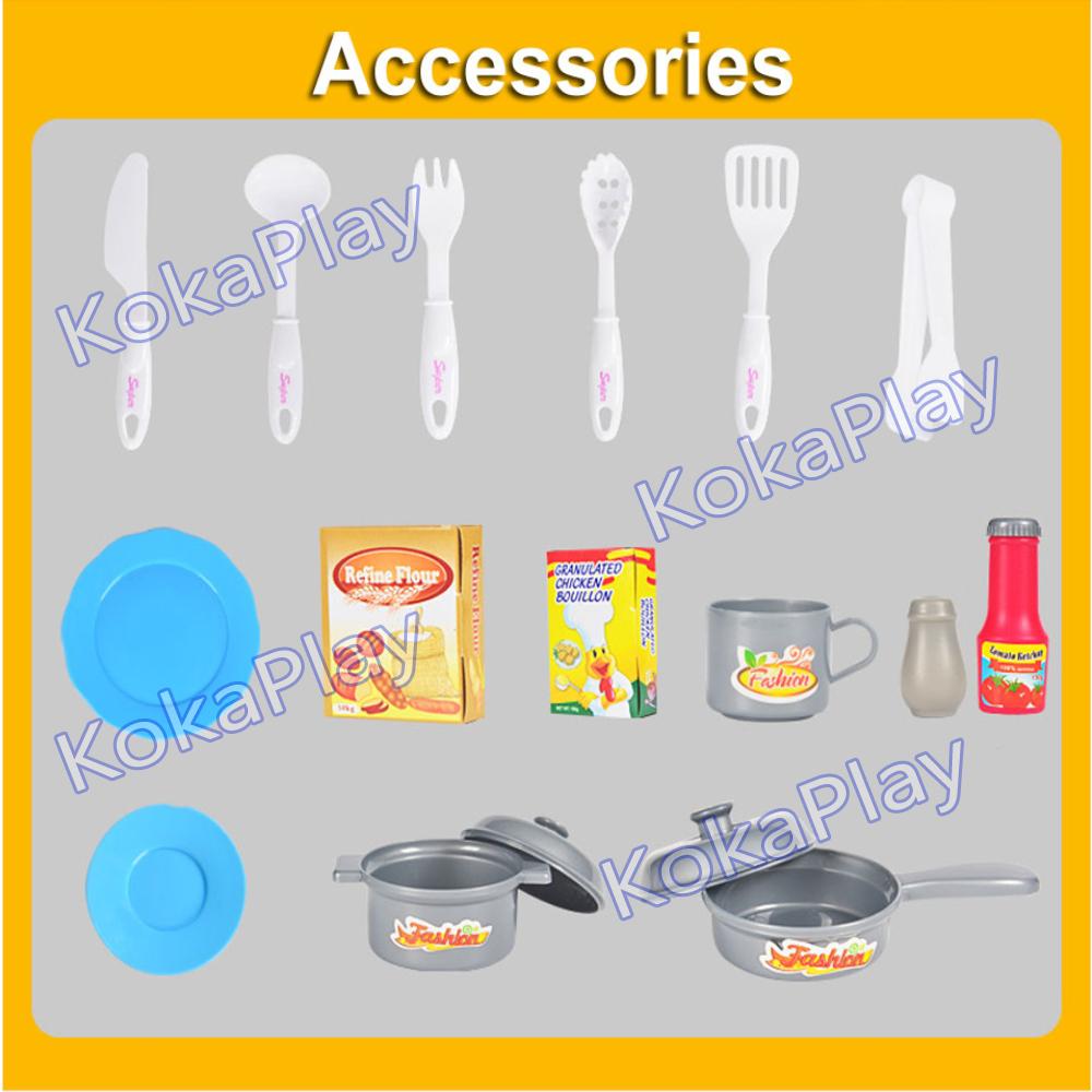 KokaPlay Fashion Funny Kitchen Set Luggage Play Set Mainan Anak Perempuan Laki Laki Masak Masakan Koper + Free 2 Baterai Januari 2019 - 4 KokaPlay Fashion Funny Kitchen Set Luggage Play Set Mainan Anak Perempuan Laki Laki Masak Masakan Koper + Free 2 Baterai - 4