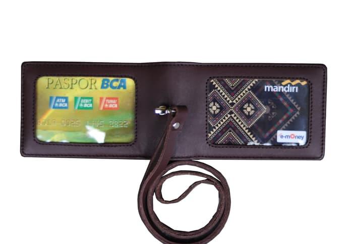 Murah Id Card Holder Double Flip Magnet Tali Kulit Coklat Januari 2019 - 4 Murah Id Card Holder Double Flip Magnet Tali Kulit Coklat - 4