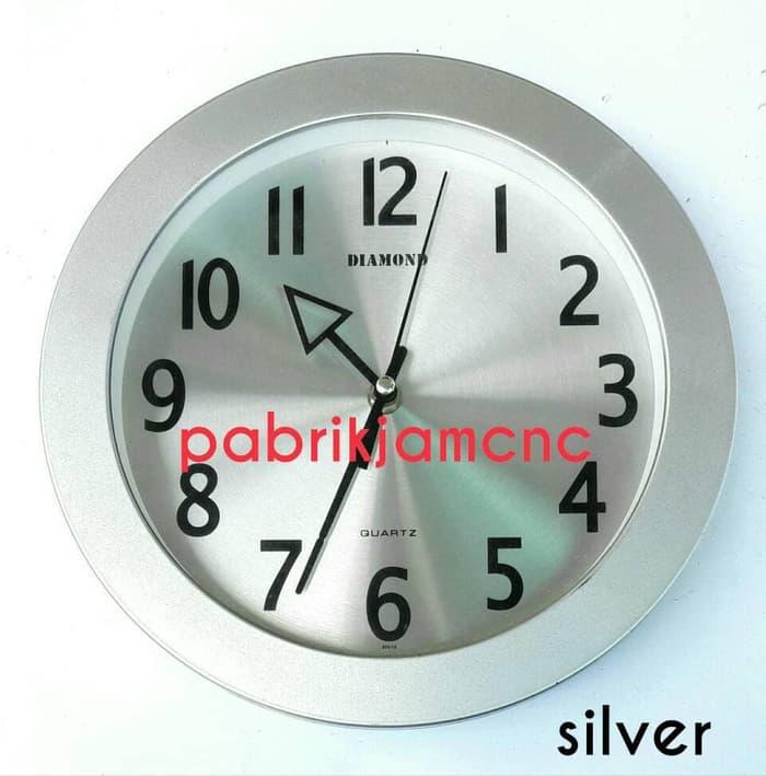 PROMO - Jam Dinding Plat Stainless Diamond 2521-12 // Jam Dinding Unik /