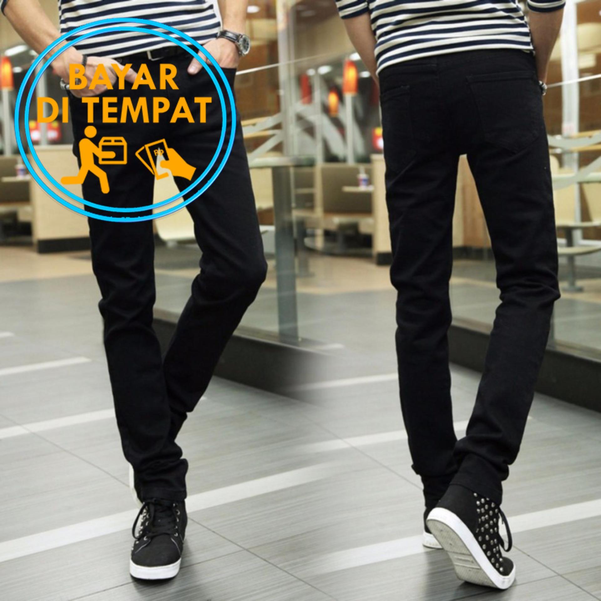 Celana Murah Slimfit Pria Jeans Hitam (Black)