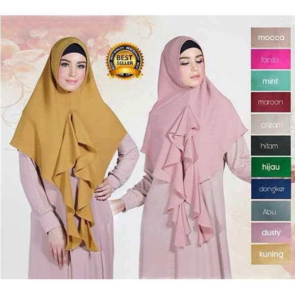 Premium Jilbab Kerudung Instant Syari (Jilbab Syar'i) Hijab Instan Bergo Khimar Sheeva Toko Berkah Online