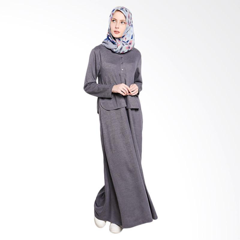 Dauky L Dienza Long Dress Muslim - Grey