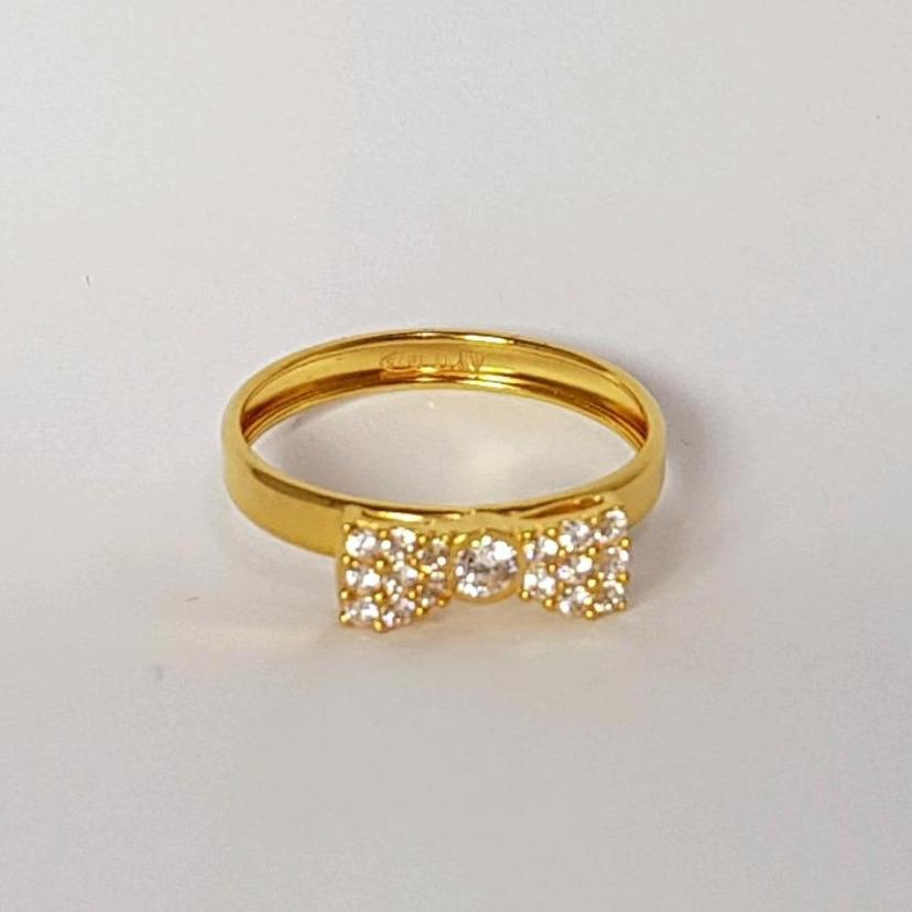 Cincin Emas Asli Kadar 875 Sparkling Bow