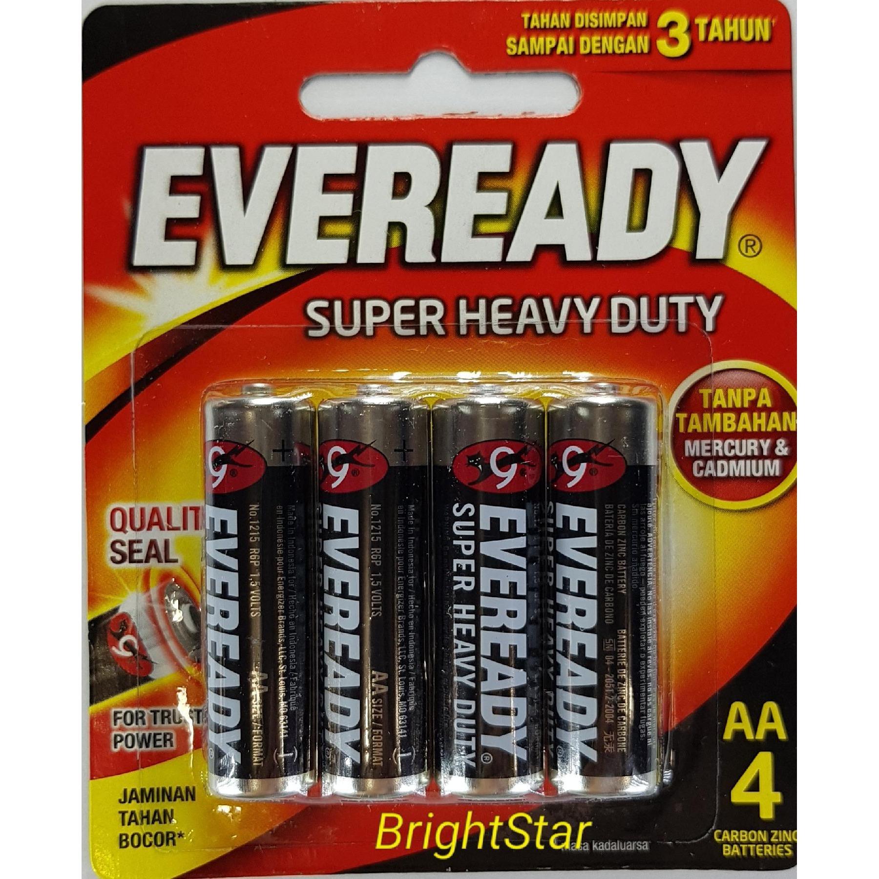 Baterai/Batre EVEREADY AA Hitam (4 PCS/PACK) Super Heavy Duty