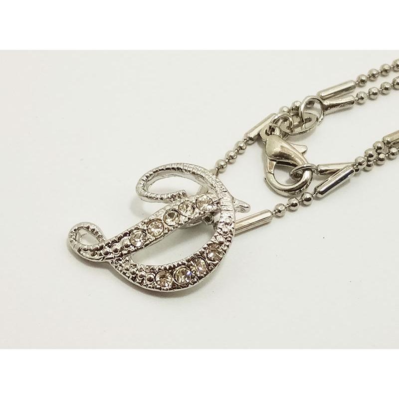 VeE Kalung Liontin Huruf Abdjad D Kristal Swarovski