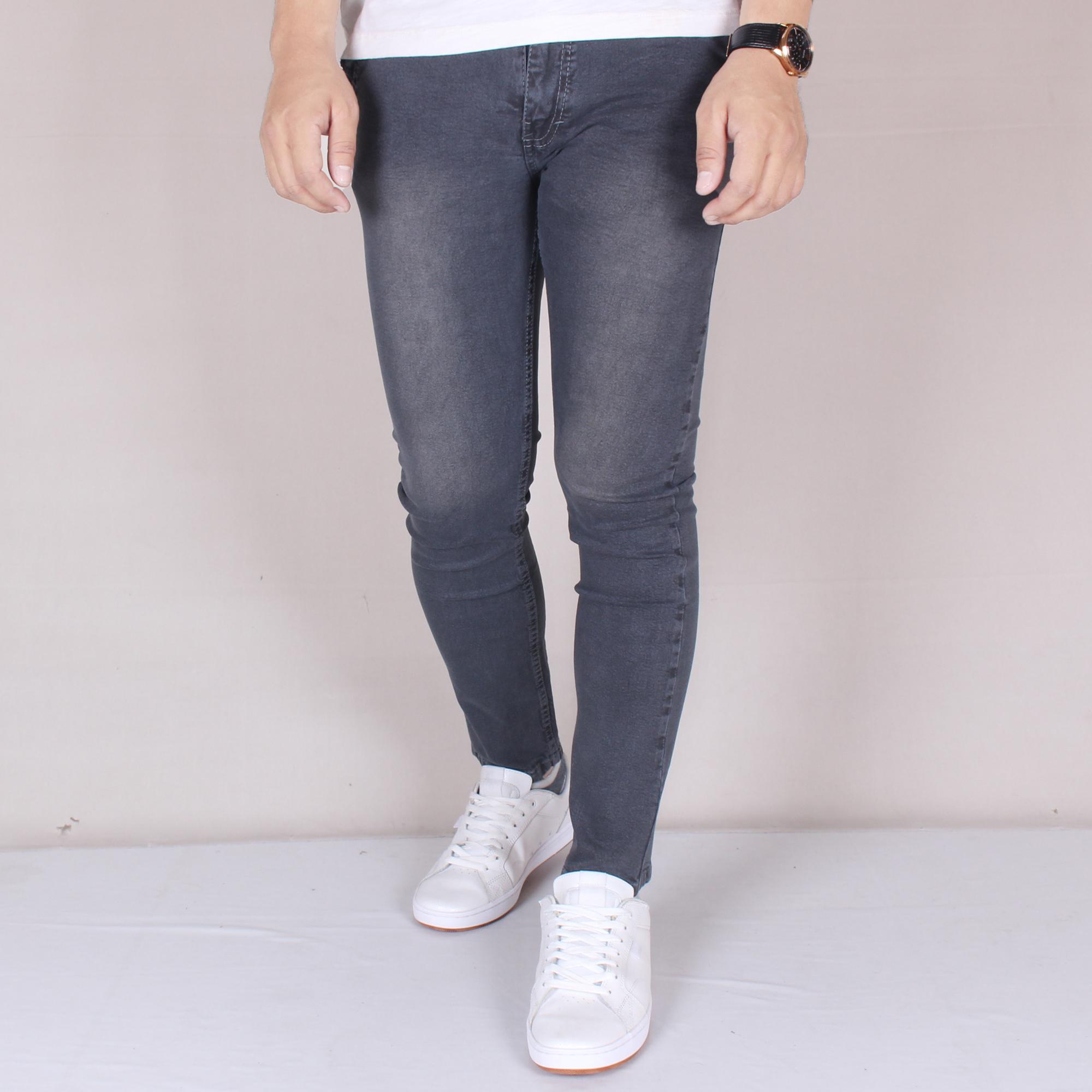 Zoeystore1 6010 Celena Jeans Panjang Pria Celana Jeans Skinny Cowok Skinny Jeans Gray Washing Simple Celana
